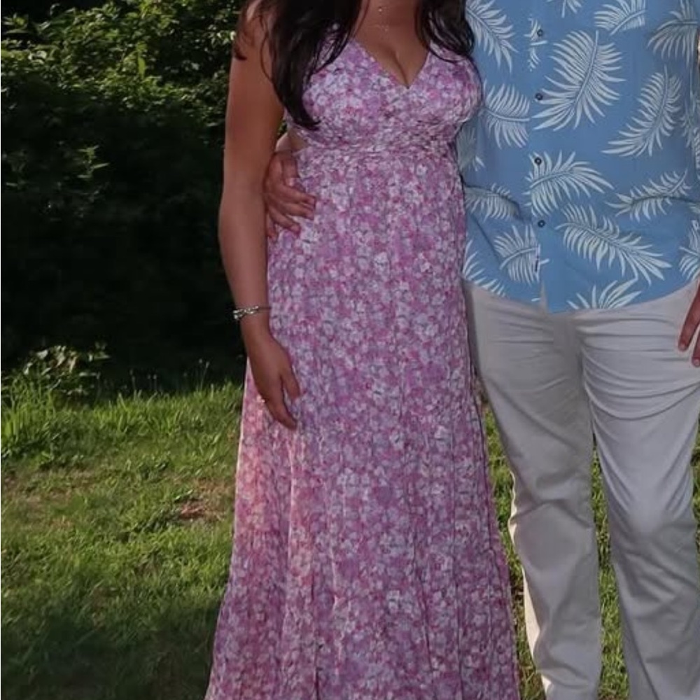 ASTR Floral Pink Maxi Dress